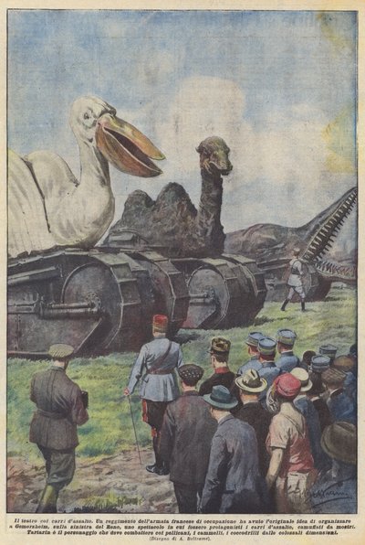 The Theater with Assault Tanks by Achille Beltrame