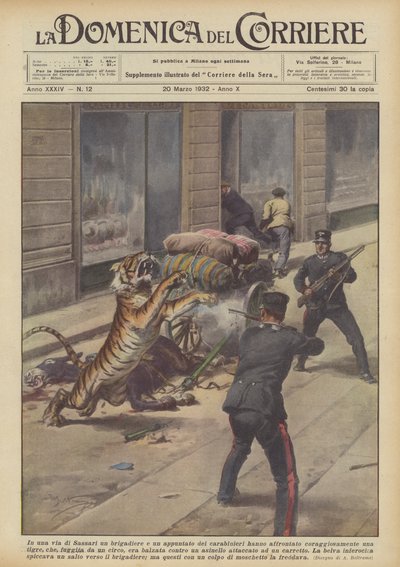 In a Street in Sassari, a Brigadier and a Carabinieri Corporal Confronted by Achille Beltrame