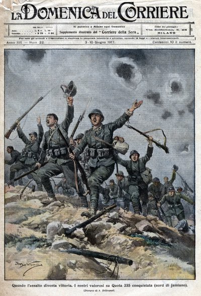 Italian Army Victorious Over Austro-Hungarian Troops on the Karst Mountains by Achille Beltrame