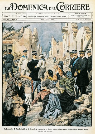 King of Italy Visit to Reggio Calabria by Achille Beltrame