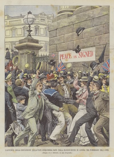 The Announcement of the Conclusion of the Anglo-Boer Peace Given in the Mansion-House of London on the Afternoon of the 1st by Achille Beltrame
