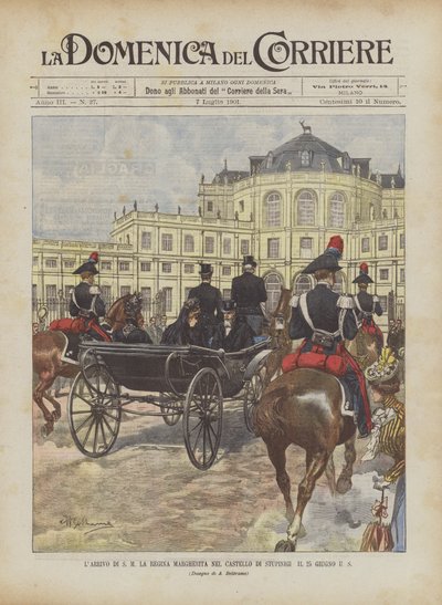 The Arrival of HM Queen Margherita at the Stupinigi Castle on June 25 by Achille Beltrame