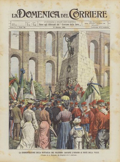 The Commemoration of the Battle of Volturno, In Front of the Ossuary at the Bridges of the Valley by Achille Beltrame