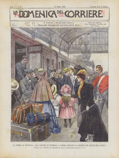 The War in the Transvaal, at Waterloo Station, in London, During the Departure of Soldiers for Africa by Achille Beltrame