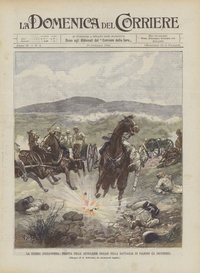 The Anglo-Boer War, Loss of English Artillery in the Battle of Colenso (December 14th) by Achille Beltrame
