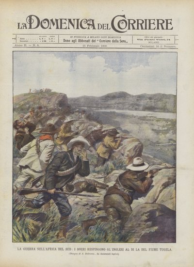 The War in South Africa, The Boers Repel the English Beyond the Tugela River by Achille Beltrame
