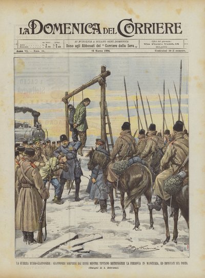 The Russo-Japanese War, Japanese Surprised by Russians While Trying to Destroy the Railway by Achille Beltrame