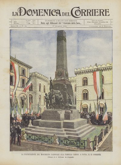 The Inauguration of the National Monument to the Cairoli Family in Pavia, on the 14th by Achille Beltrame