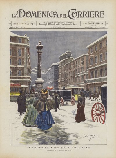 The Snowfall of Last Week, in Milan by Achille Beltrame