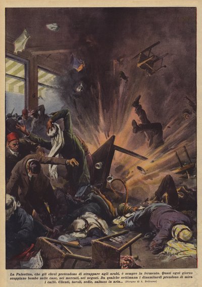 Palestine, Which the Jews Claim to Take from the Arabs, Is Always in Turmoil by Achille Beltrame
