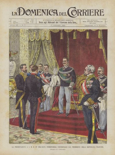 The Presentation to His Majesty the King of the High Honor Bestowed by the President of the French Republic by Achille Beltrame