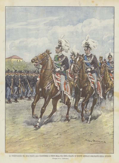The Presentation of the Duke of Aosta to the Garrison of Turin in His New Role as Lieutenant ? by Achille Beltrame