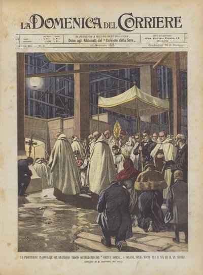 The Inaugural Procession of the Grand Underground Temple of Corpus Domini in Milan by Achille Beltrame