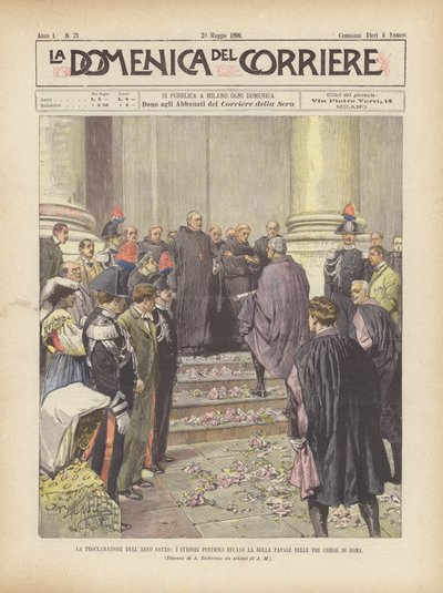 The Proclamation of the Holy Year, The Papal Couriers Bring the Papal Bull to the Three Churches of Rome by Achille Beltrame
