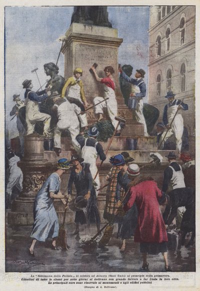 Cleanliness Week Celebrated in Atlanta (United States) at the Beginning of Spring by Achille Beltrame