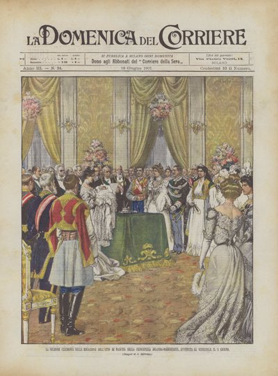 The Solemn Ceremony of the Rogation of the Birth Certificate of Princess Jolanda-Margherita by Achille Beltrame