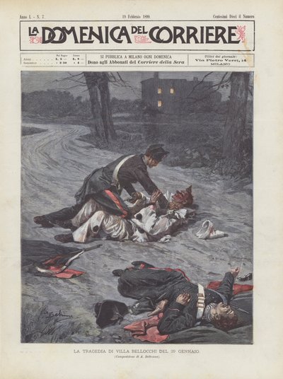 The Tragedy of Villa Bellocchi on January 29 by Achille Beltrame