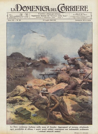 The Fierce Italian Resistance in the Gondar Area by Achille Beltrame