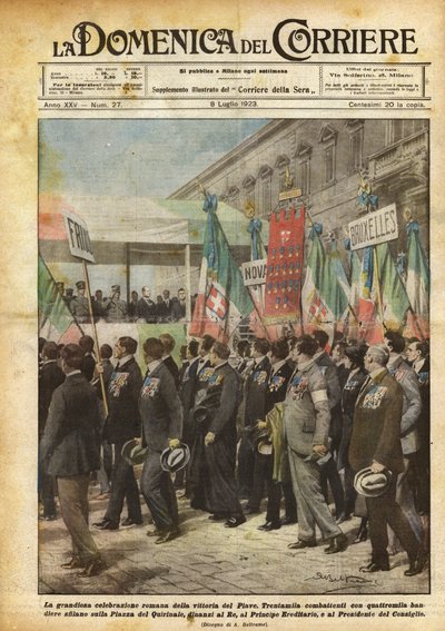 The Grand Roman Celebration of the Piave Victory by Achille Beltrame