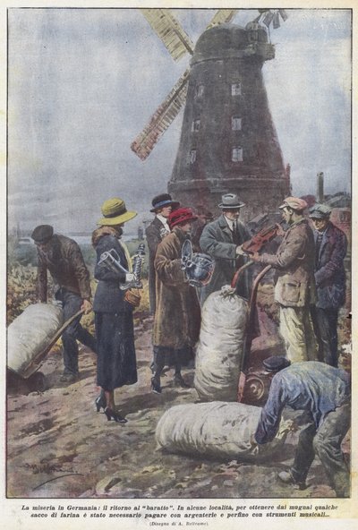 Misery in Germany, the Return to Barter by Achille Beltrame