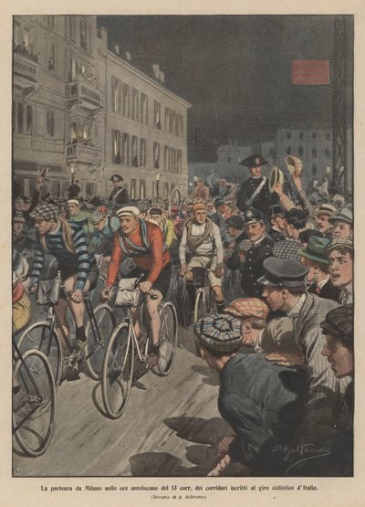 The departure from Milan in the early hours of the 13th of the cyclists registered for the Giro d