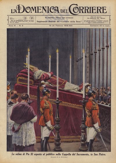 The Body of Pius XI Exposed to the Public in the Chapel of the Sacrament, in St. Peter