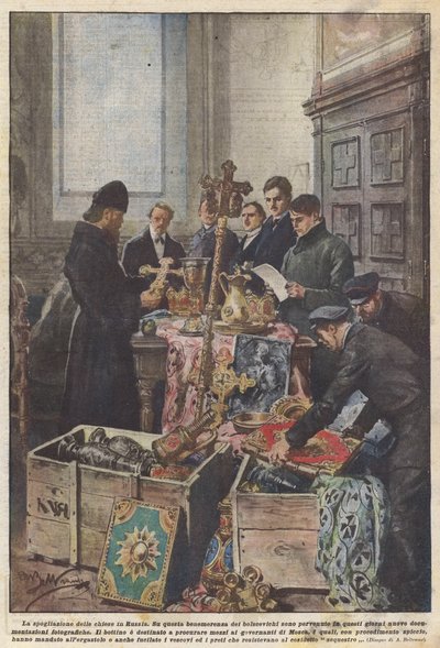 The Plundering of Churches in Russia by Achille Beltrame
