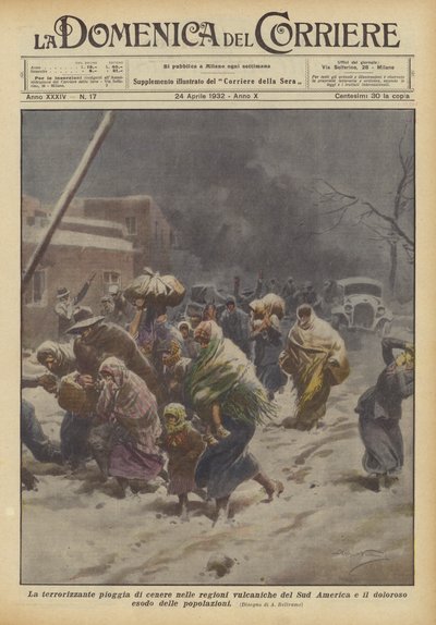 The Terrifying Ash Rain in the Volcanic Regions of South America and the Painful Exodus of the Populations by Achille Beltrame