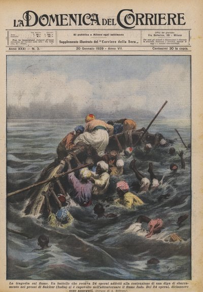 The tragedy on the river by Achille Beltrame