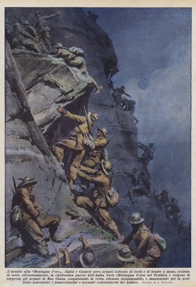 The Assault on the Golden Mountain by Achille Beltrame