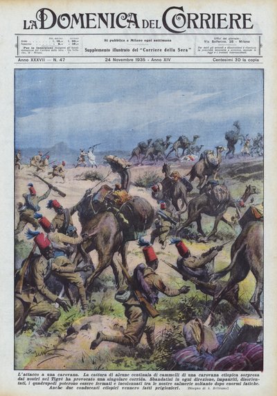 Attack on a Caravan by Achille Beltrame