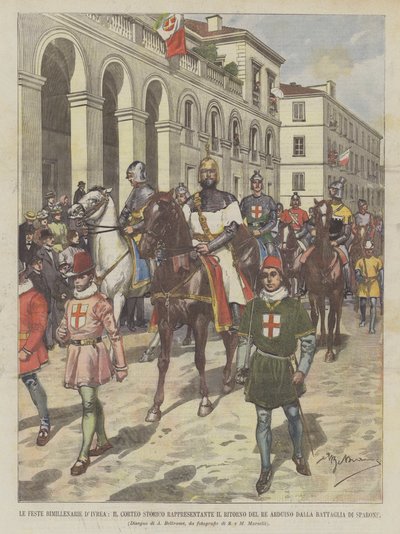 The Bimillennial Celebrations of Ivrea, the Historical Parade Representing the Return of King Arduino by Achille Beltrame