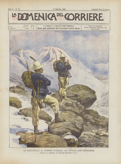 The Sentries at the Borders of Italy, at Little St. Bernard by Achille Beltrame