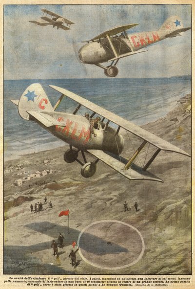 The Innovations of Aviation, Golf Played from the Sky by Achille Beltrame