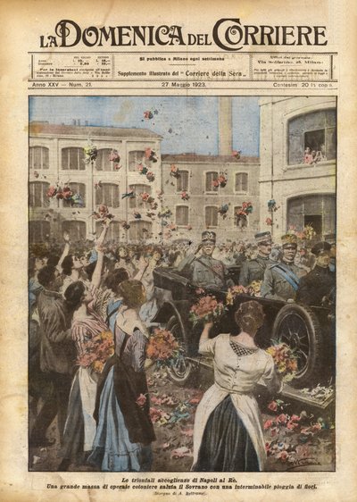 The Triumphal Welcome of Naples to the King by Achille Beltrame