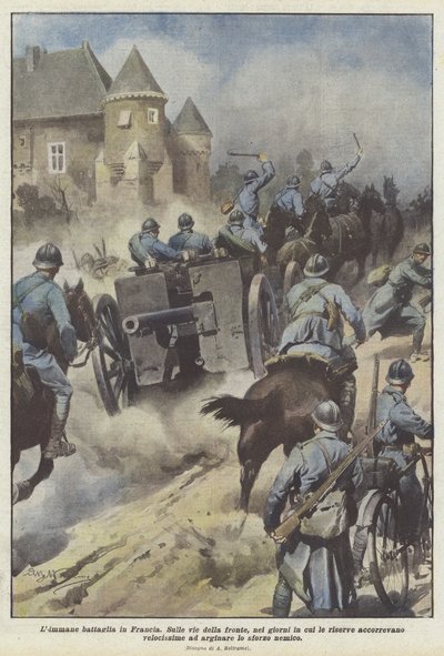 The Immense Battle in France by Achille Beltrame