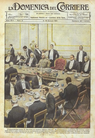 The Original New York Dinner for Hungry Children of Europe by Achille Beltrame