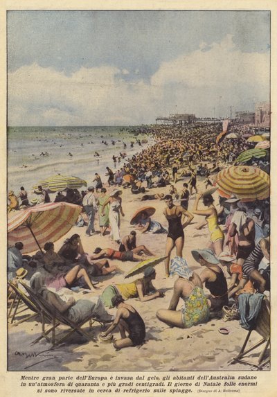 While Much of Europe is Frozen, the Inhabitants of Australia Sweat by Achille Beltrame