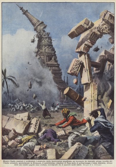 While central and western India is shaken by the Gandhian insurrection, an earthquake by Achille Beltrame