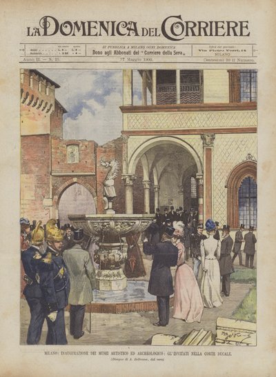 Milan, Inauguration of the Artistic and Archaeological Museums, Guests in the Ducal Court by Achille Beltrame