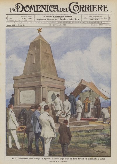 On the 20th Anniversary of the Battle of Agordat, Mass on the Ramparts of the Fort in Front of the Monument to the Fallen by Achille Beltrame