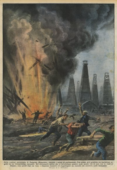 In the Oil Region of Campina (Romania), During the Drilling of a Well? by Achille Beltrame