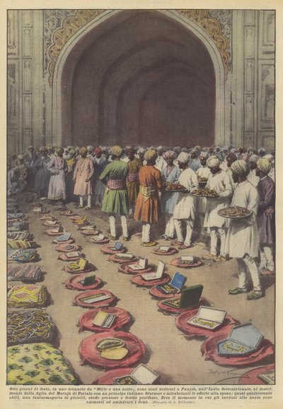 Eight Days of Festivities, in a Setting from One Thousand and One Nights, Were Dedicated to Punjab... by Achille Beltrame