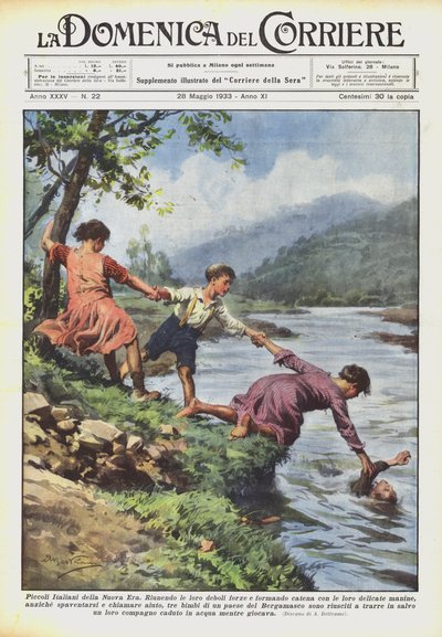 Little Italians of the New Era by Achille Beltrame
