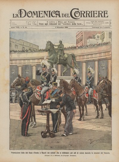 Award Ceremony by the Duke of Aosta in Naples for Soldiers Distinguished for Acts of Valor by Achille Beltrame