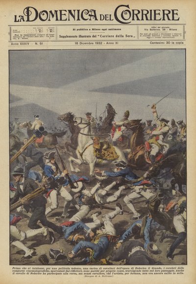 Before the Start, for a German Film, a Charge of Knights from the Time of Frederick by Achille Beltrame