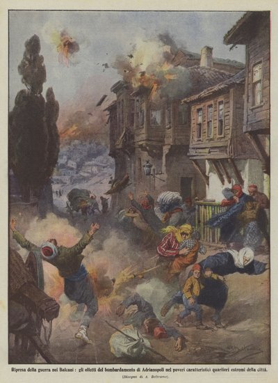 Resumption of the War in the Balkans, the Effects of the Bombardment of Adrianople on the Poor by Achille Beltrame
