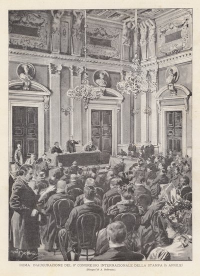 Rome, Inauguration of the 6th International Press Congress (April 5) by Achille Beltrame