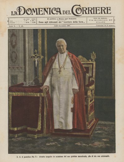 His Holiness Pope Pius X, Portrait Made on the Occasion of His Priestly Jubilee, Now Being Celebrated by Achille Beltrame