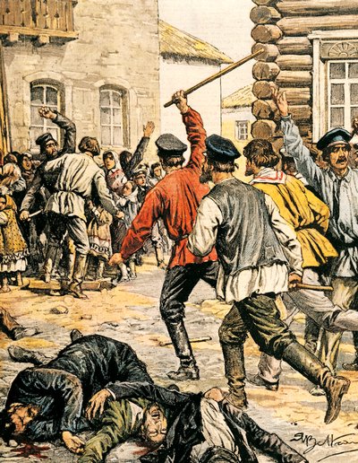 Scene of Anti-Semitism in Russia by Achille Beltrame